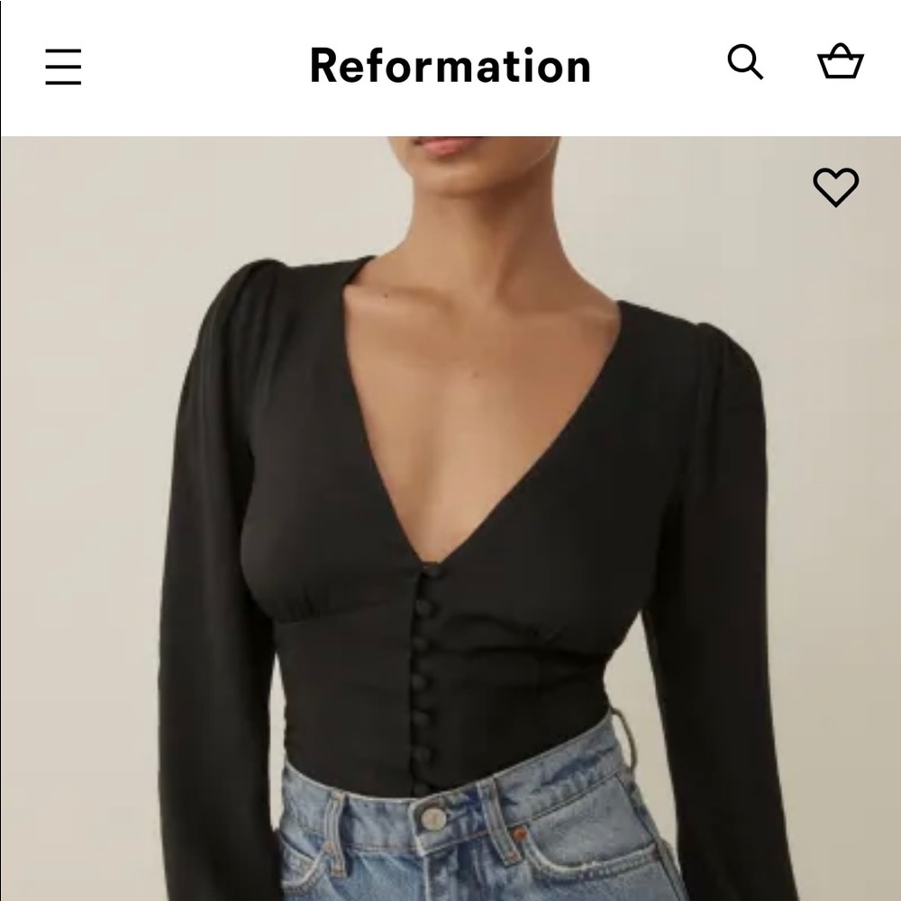 Reformation Nell top in Black size 4